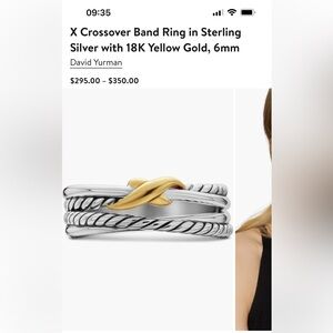 David Yurman X Crossover Band ring size: 5
Silver and gold